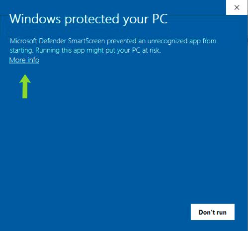 Windows Defender Warning